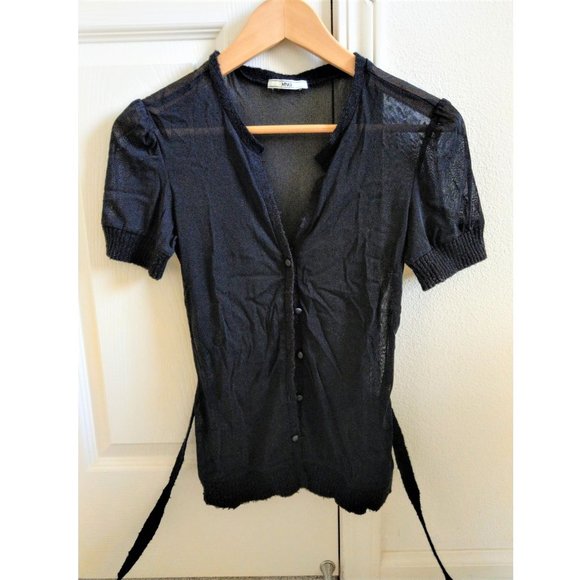 MANGO black chiffon blouse - Picture 1 of 2